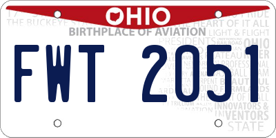 OH license plate FWT2051