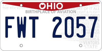 OH license plate FWT2057