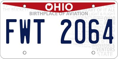 OH license plate FWT2064
