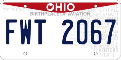 OH license plate FWT2067