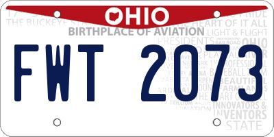 OH license plate FWT2073