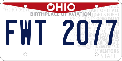 OH license plate FWT2077