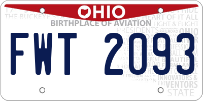 OH license plate FWT2093