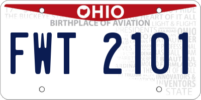 OH license plate FWT2101