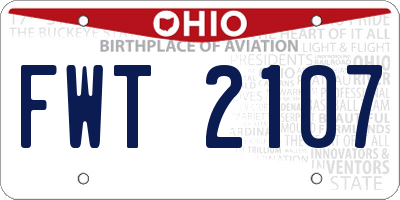 OH license plate FWT2107