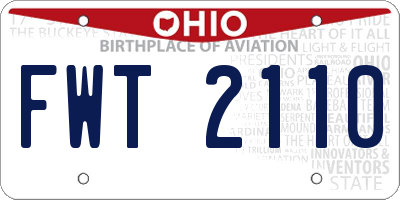 OH license plate FWT2110