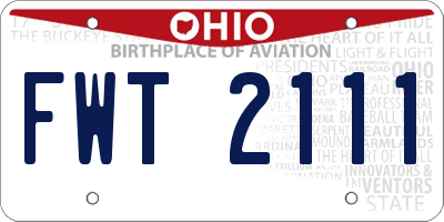 OH license plate FWT2111