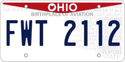 OH license plate FWT2112