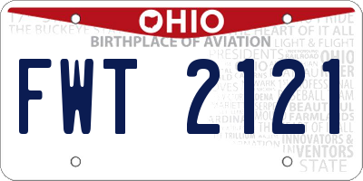 OH license plate FWT2121
