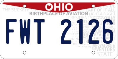 OH license plate FWT2126