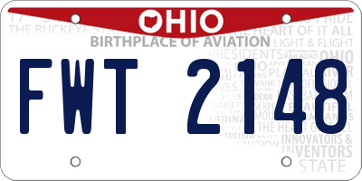 OH license plate FWT2148