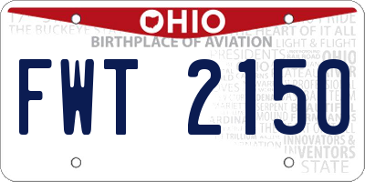 OH license plate FWT2150