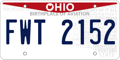 OH license plate FWT2152