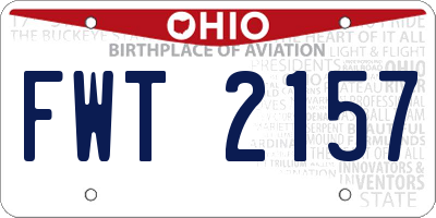 OH license plate FWT2157