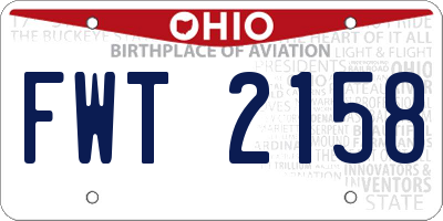 OH license plate FWT2158