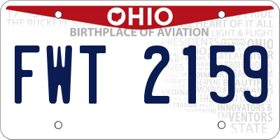 OH license plate FWT2159