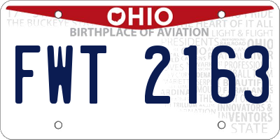 OH license plate FWT2163