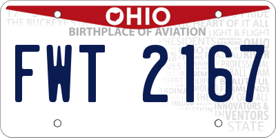 OH license plate FWT2167