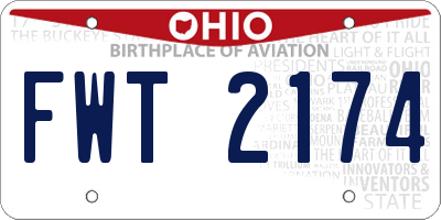 OH license plate FWT2174