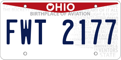OH license plate FWT2177