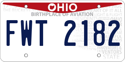OH license plate FWT2182
