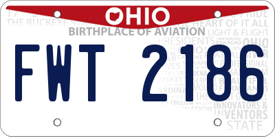OH license plate FWT2186