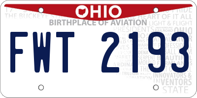OH license plate FWT2193