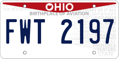 OH license plate FWT2197
