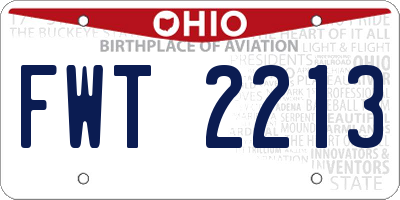 OH license plate FWT2213