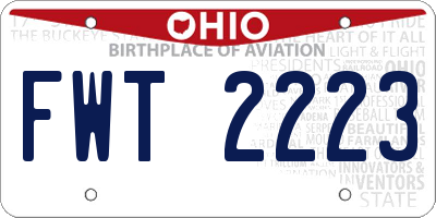 OH license plate FWT2223
