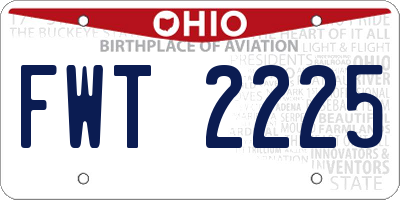 OH license plate FWT2225