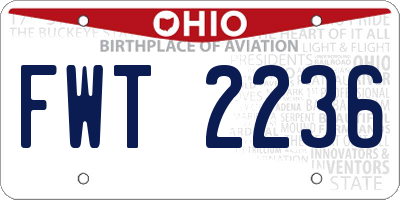 OH license plate FWT2236