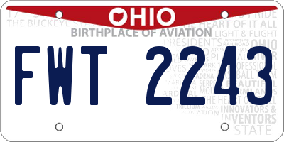 OH license plate FWT2243