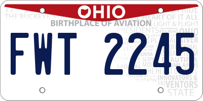 OH license plate FWT2245