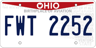OH license plate FWT2252
