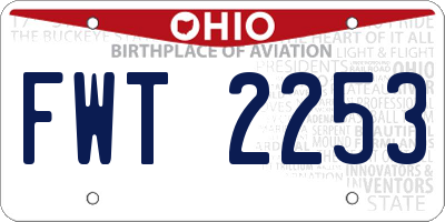 OH license plate FWT2253