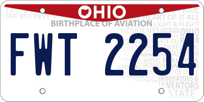 OH license plate FWT2254