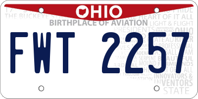 OH license plate FWT2257