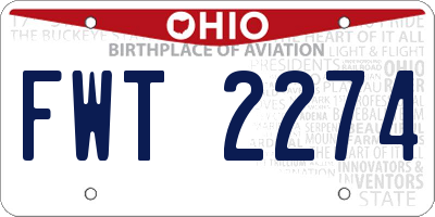 OH license plate FWT2274