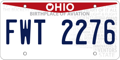 OH license plate FWT2276