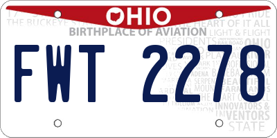 OH license plate FWT2278