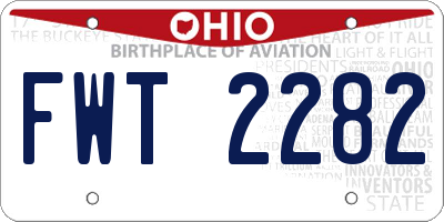 OH license plate FWT2282