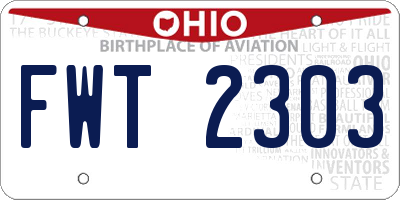 OH license plate FWT2303