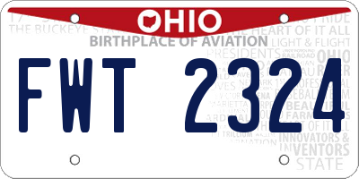 OH license plate FWT2324