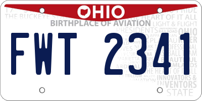 OH license plate FWT2341