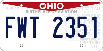 OH license plate FWT2351