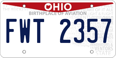 OH license plate FWT2357