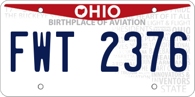 OH license plate FWT2376