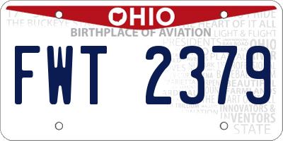 OH license plate FWT2379