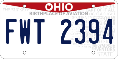 OH license plate FWT2394
